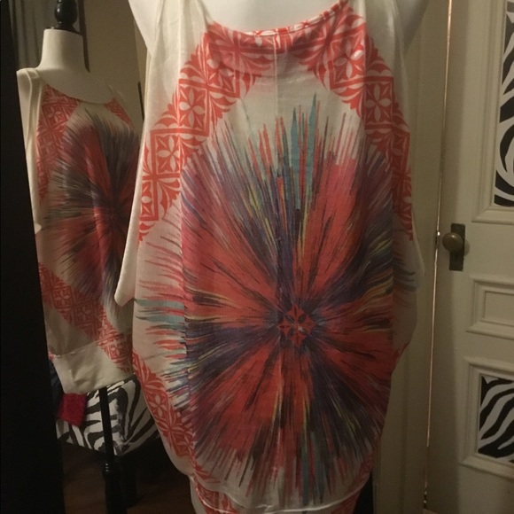 Splashed color quality blouse - Picture 2 of 4